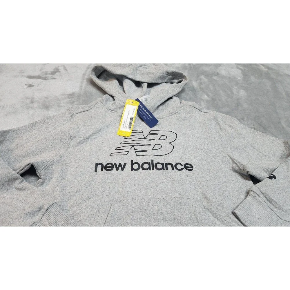 New Balance Kids Size 8 Grey Logo Fleece Hoodie & Jogger‎ Set NWT